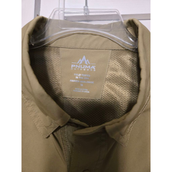 Pnuma outdoors olive green short sleeve button-down shooting shirt, Size M - Picture 1 of 6